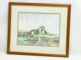 A large watercolour by Irvine Russell. 44x35cm. Frame 66x57cm