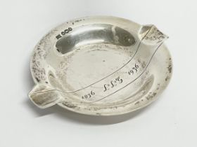 A silver ashtray. Walker & Hall. 49.18 grams. 9x8cm