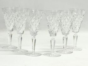 A set of 6 Waterford Crystal ‘Templemore’ champagne glasses. 18cm