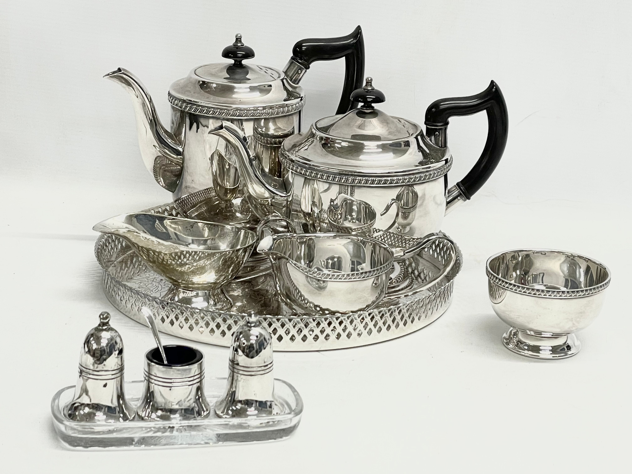 A vintage Georgian style silver plated tea service and more.