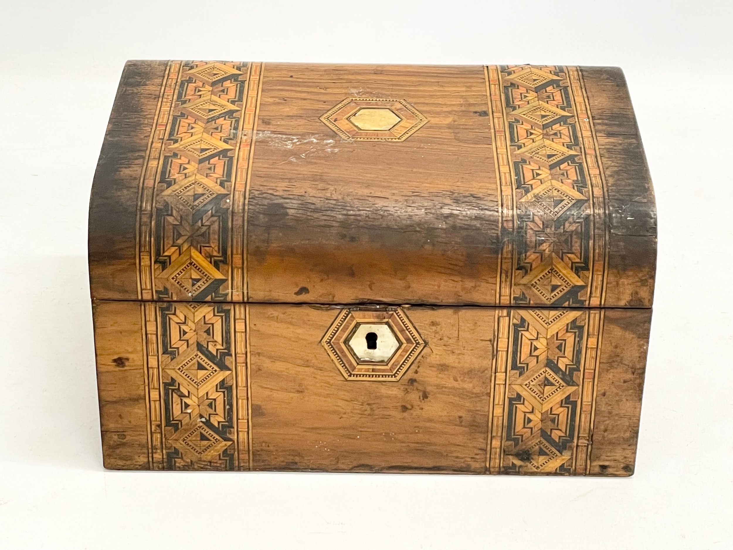 A Victorian Tunbridge ware jewellery box. 25x17x14cm - Image 2 of 6