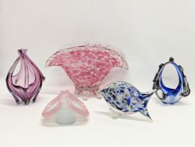 A collection of Art Glass. Largest measures 30x20cm