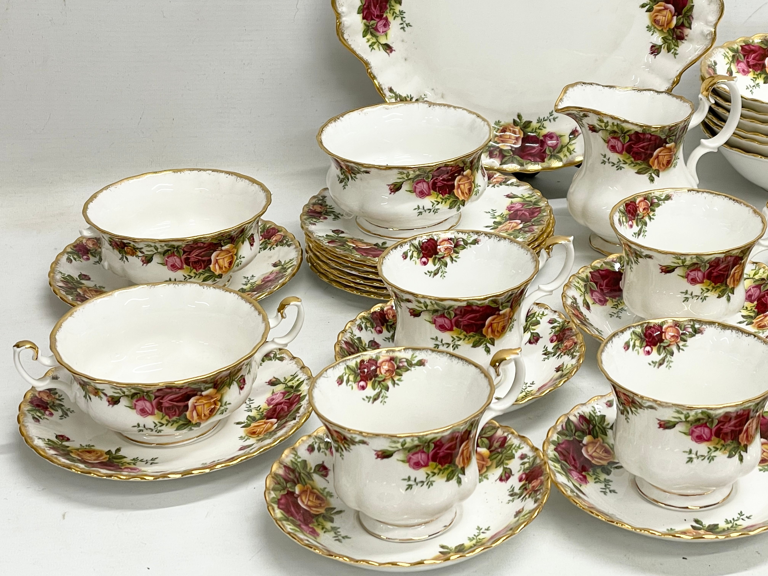 33 pieces of Royal Albert ‘Old Country Roses’ cake plate, 6 soup bowls, gravy boat and saucer. - Image 6 of 6