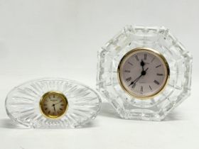 2 Waterford Crystal mantle clocks. 13x13cm