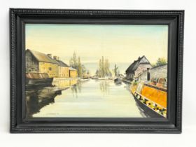 A large oil painting on board by J. Fitzgerald. 74x49cm. Frame 89.5x64cm