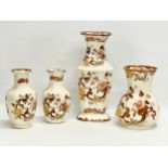 4 Mason’s ‘Brown Velvet’ vases. Largest 14x12x33cm.