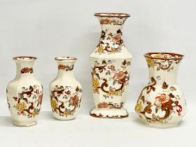 4 Mason’s ‘Brown Velvet’ vases. Largest 14x12x33cm.