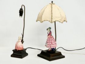2 vintage Royal Doulton figurine table lamp. 47cm