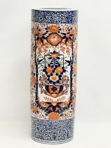 A large mid to late 19th century Japanese Imari Meiji Period umbrella stick stand. 22x63cm