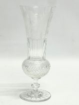 An early to mid 20th century Edinburgh Crystal thistle vase. 21cm