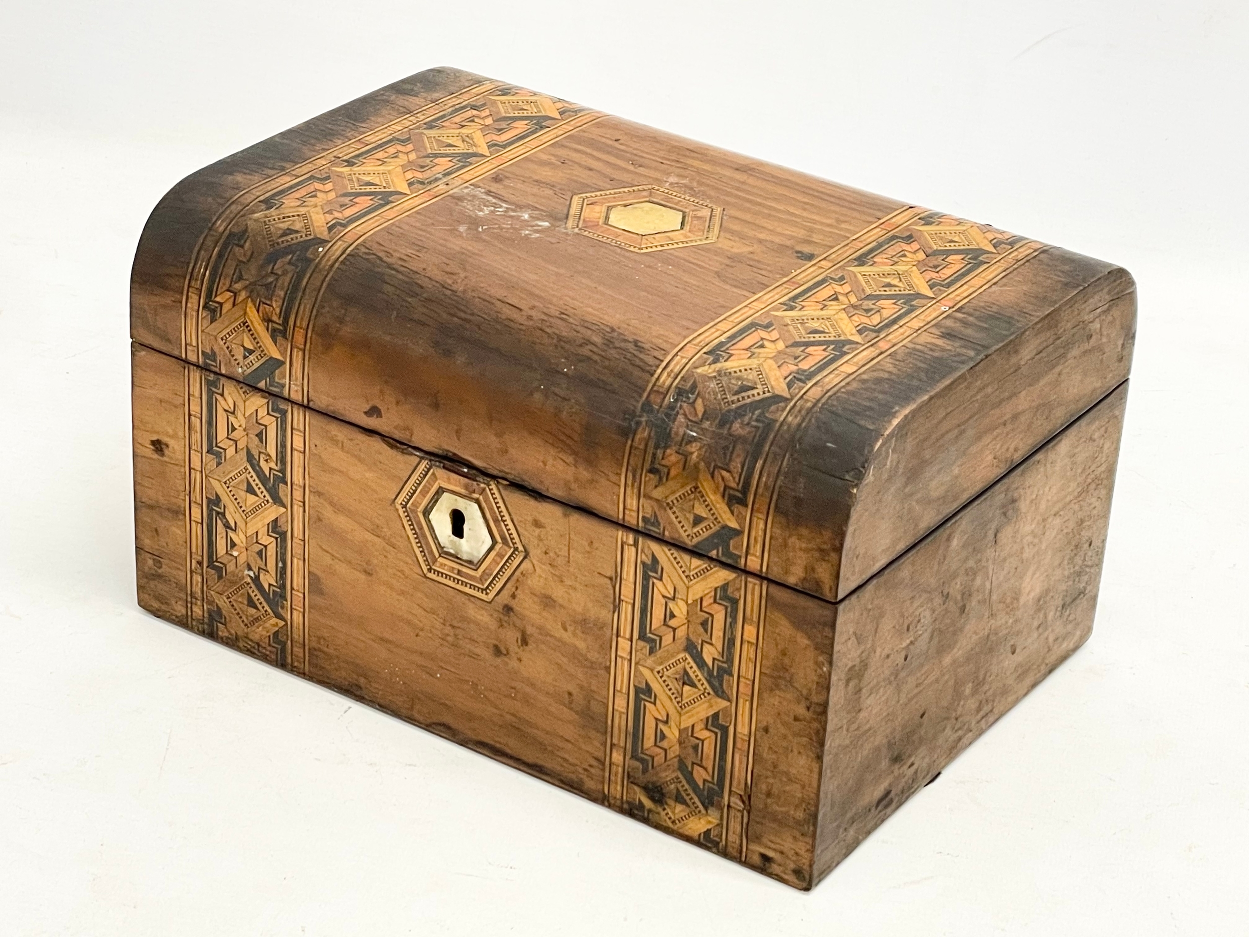 A Victorian Tunbridge ware jewellery box. 25x17x14cm - Image 4 of 6