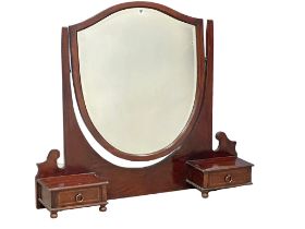 A large late Victorian inlaid mahogany dressing mirror. Circa 1900. 99x19x87cm