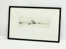 A signed etching by Harold Wyllie (1880-1973). 50.5x33cm