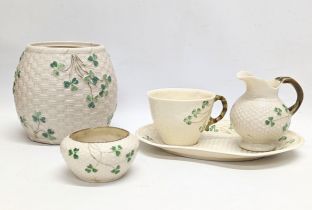 A collection of Second and Third Period Belleek Pottery