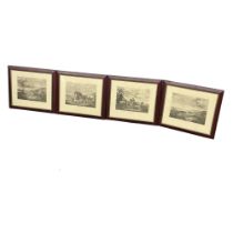 A set of 4 large mate 19th century prints. Reframed. 66x58cm