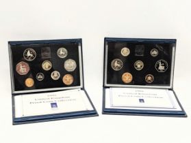 2 sets of Royal Mint United Kingdom Proof Coin Collections, 1991 & 1992.