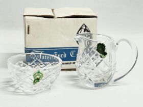 A small Waterford Crystal jug and bowl with box. Jug measures 9.5x8cm