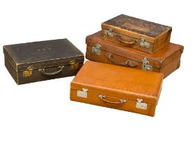 4 good quality early 20th century leather cases.