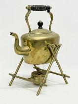 A Victorian brass spirit kettle. 19x25x31cm