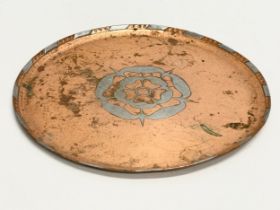 A copper and silver plated tray by Paul Gilling. Arts & Crafts. Circa 1900. 28cm