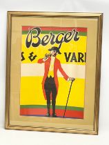A large vintage ‘Berger’ French wine advertising poster. 69x88cm
