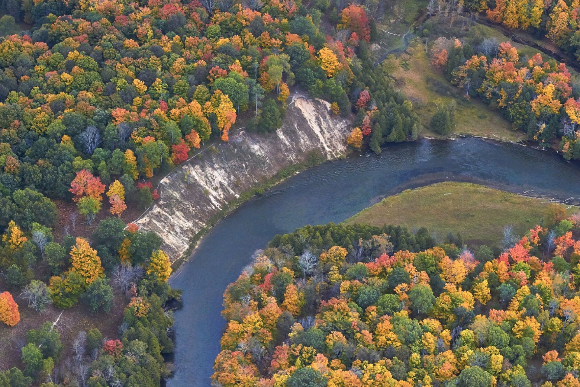 Get Lost in the Colors of Fall by Michigan's Lake Mitchell!