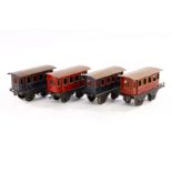 4 Bing Personenwagen, Spur 0, CL, LS, L 10, Z 4