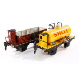 2 Märklin Güterwagen, Spur 0, HL und ÜL, LS, L 16,5, Z 4