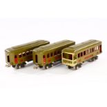 3 Lionel Wagen, Spur 0, oliv, LS, L 22, Z 3