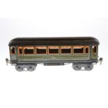 Märklin Personenwagen 1886, Spur 1, CL, mit 4 AT, tw nachlackiert, LS und gealterter Lack, L 33,5, Z