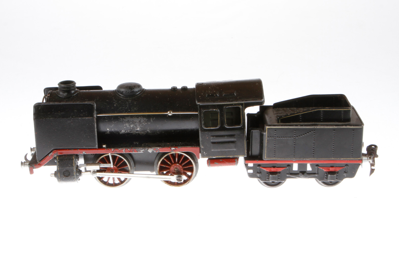 Märklin B-Dampflok R 910, Spur 0, Uhrwerk intakt, schwarz, mit Tender, Z 4