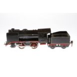 Märklin B-Dampflok R 910, Spur 0, Uhrwerk intakt, schwarz, mit Tender, Z 4