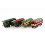 4 Ives Personenwagen, Spur 0, CL, LS, L 16, Z 3