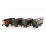 4 Märklin Wagen 1864 und 1865, Spur 0, CL, LS, L 13 und 14,5, Z 4