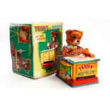 Y Japan Automat ”Teddy the Artist”, batteriebetrieben, mit Zeichenschablone, Batrteriefach RS, H 21,