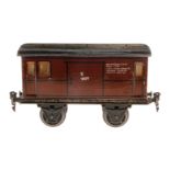 Märklin Gepäckwagen 1897, Spur 1, uralt, HL, LS tw ausgeb., gealterter Lack, L 19,5, Z 3