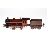 Märklin B-Dampflok, Spur 0, auf elektr. umgebaut, mit Tender und 1 el. bel. Stirnlampe, Z 4