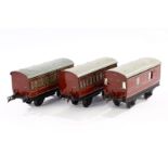 3 Hornby Wagen LMS, Spur 0, CL, LS, L 16, Z 3