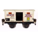 Märklin Löwenbräu Bierwagen 1968, Spur 0, HL, mit 1 TÖ, LS tw ausgeb., RS, L 13, Z 3