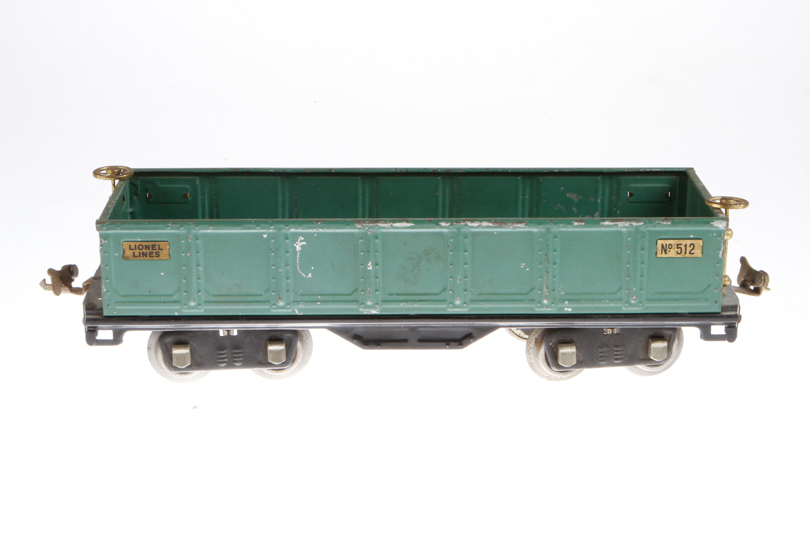 Lionel offener Güterwagen 512, Spurweite 54, grün, LS, L 28,5, Z 3