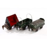 3 Märklin Güterwagen, Spur 0, LS/RS, tw NV, L 11-13, Z 3-4