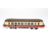 Märklin Triebwagen TWE 930, Spur 0, Uhrwerk intakt, creme/rot, LS tw ausgeb., gealterter Lack, sonst