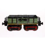 Märklin offener Güterwagen 1845, Spur 0, uralt, HL, 4A, 2x2 LTH, LS, Gebrauchsspuren, L 15,5, Z 3