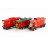 3 Lionel Caboosewagen, Spur 0, rot, LS, L 16,5, Z 3