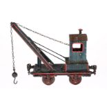 Märklin Kranwagen, uralt, HL, mit Kurbel, Kette und Kugelhaken, meist rest., LS und stark gealterter