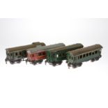 4 Märklin Wagen, Spur 0, CL, LS und Alterungsspuren, L 24,5, Z 4