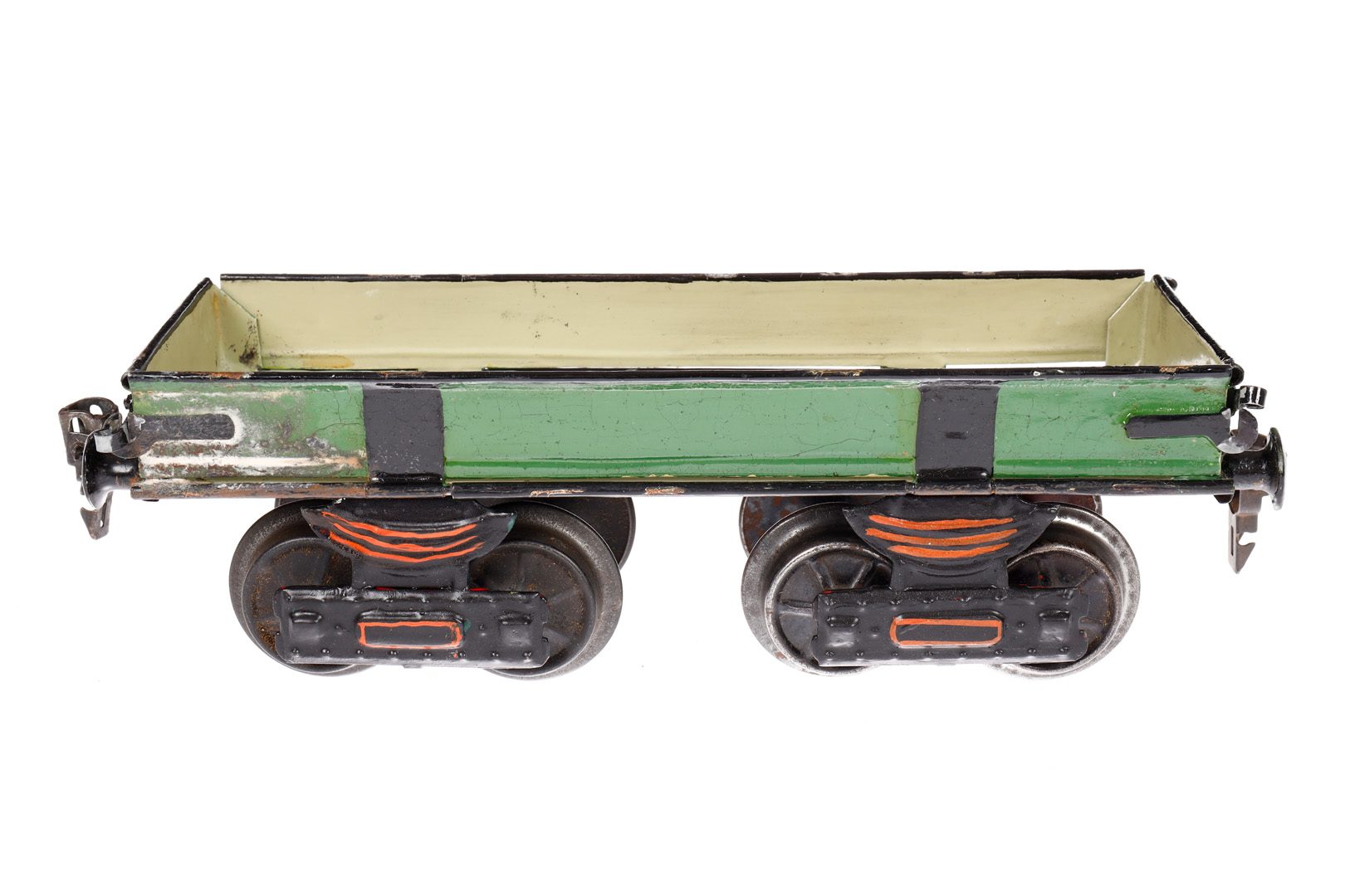 Märklin offener Güterwagen 1818 Replik, Spur 1, uralt, HL, Bordwände abklappbar, 4A, Innenseite