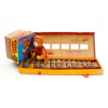 2 Japan Spielzeuge, ”Express Xylophone” und DSK ”Cybal Monkey”, Uhrwerk intakt, Alterungsspuren,