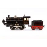 Märklin B-Dampflok, Spur 0, Starkstrom, schwarz, mit Tender und 1 el. bel. Stirnlampe, LS, Z 4