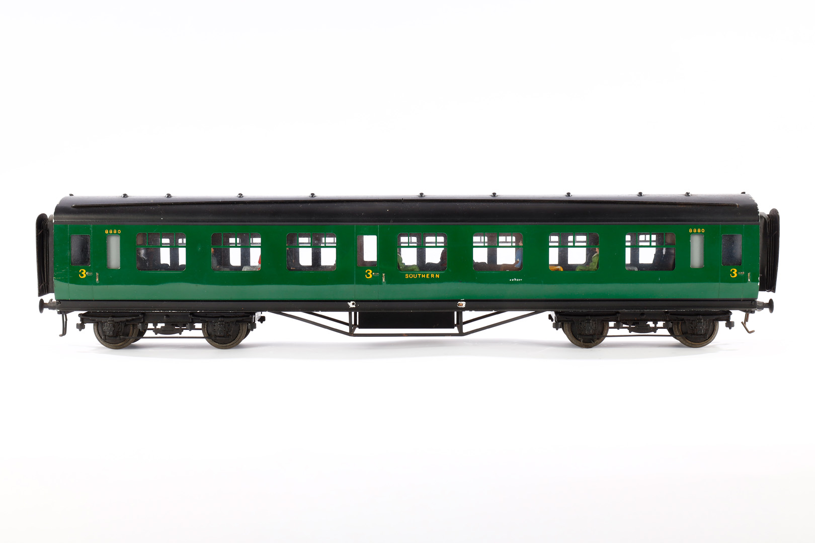 Exley Personenwagen, Spur 0, grün, mit Inneneinrichtung, LS, L 42, Z 3